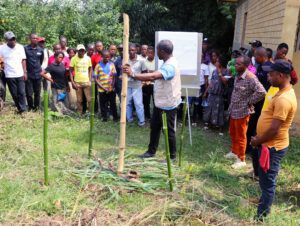 Group of people gathered for a training session